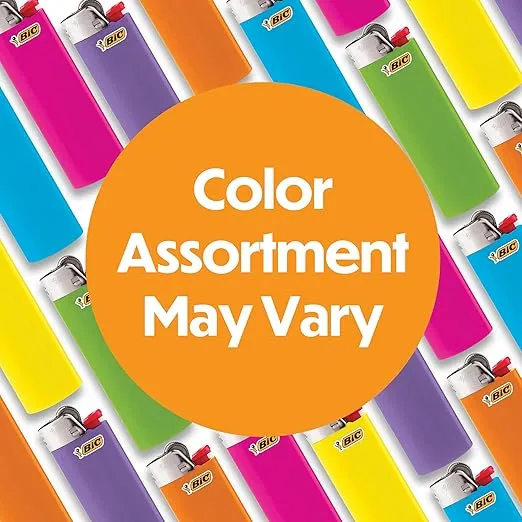 BIC Classic Lighters, Pocket Style, Lighter for Candles, Assorted Colors (Packaging May Vary), 10-Count Pack
