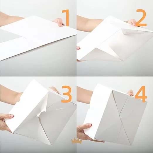 White Gift Boxes with Lids 10 Pack 8x8x4 Inches, Parer Bridesmaid Proposal Boxes, Gift Boxes in Bulk for Wedding, Party, Light Weight Gifts (Glossy White, Grain Texture)