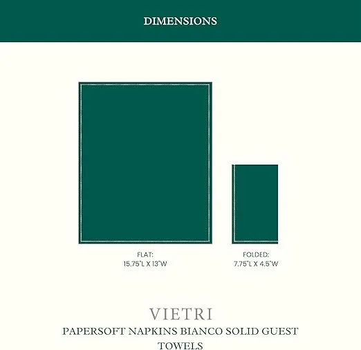 Vietri Papersoft Napkins Bianco Solid Guest Towels, 50-Pack Spunlace Table/Bathroom Hand Towels