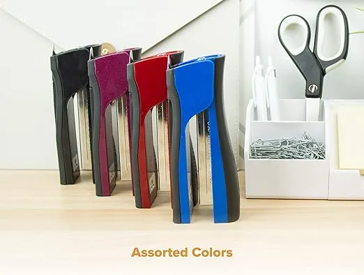Bostitch Office Dynamo 4 in 1 Standup Stapler, Includes 420 Staples, 20 Sheet Capacity, Integrated Pencil Sharpener, Staple Remover & Staple Storage, Magenta