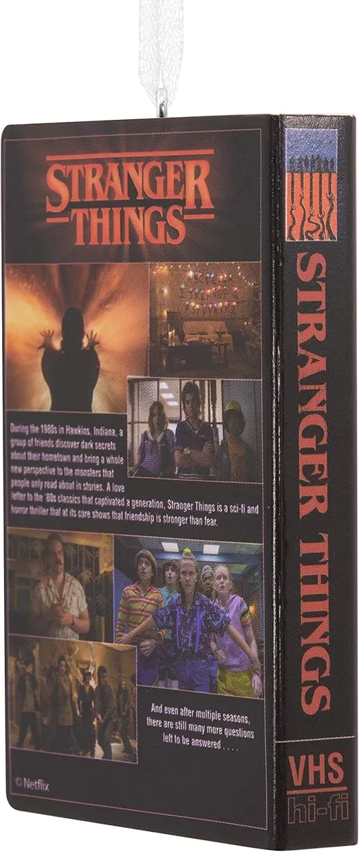 Hallmark Netflix Stranger Things TV Show Retro Video Cassette Case Plastic, Christmas Ornament