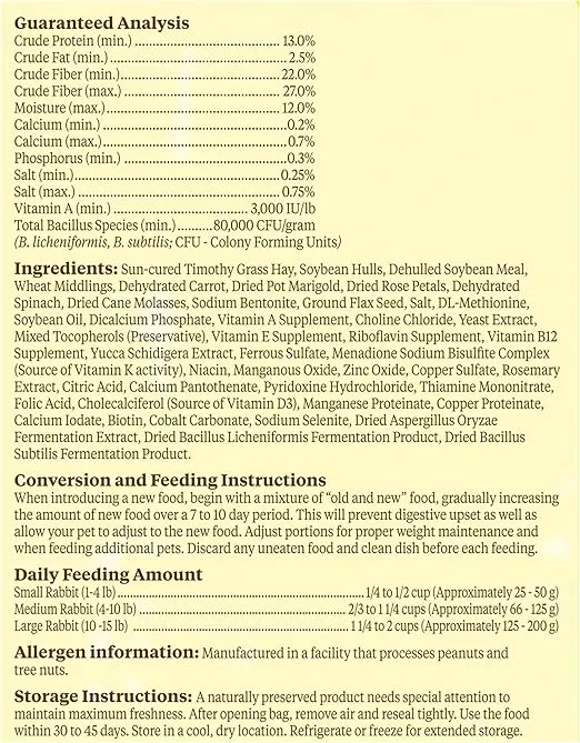 Kaytee Food from The Wild Natural Pet Rabbit Food, 4 Pound