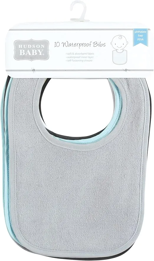 Hudson Baby Unisex BabyDrooler Bib with Waterproof Lining