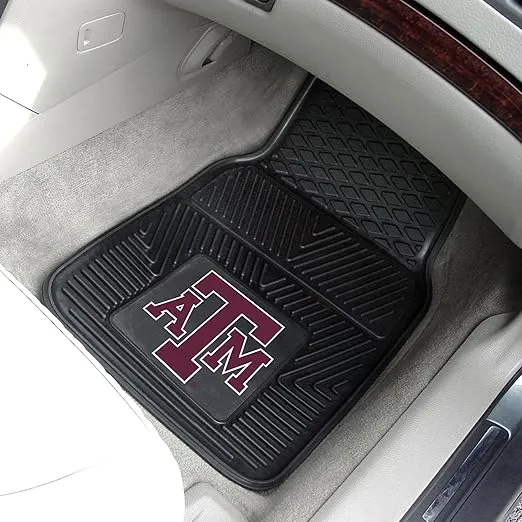 FANMATS 8767 Texas A&M Aggies 2-Piece Heavy Duty Vinyl Car Mat Set, Front Row Floor Mats, All Weather Protection, Universal Fit, Deep Resevoir Design