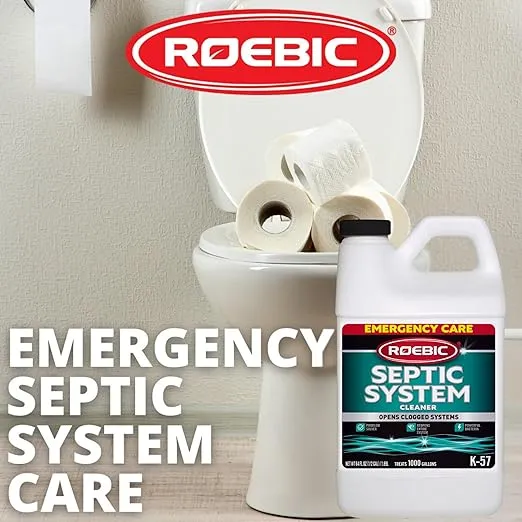 Roebic K-57-H K-57-H-3 Septic System Treatment: 1/2 Gallon, Clears Clogs, Restores Flow, Maintains Septic Systems for Optimal Performance