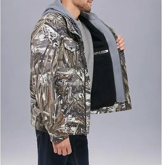 Levi's Men's Washed Cotton Hooded Military Jacket