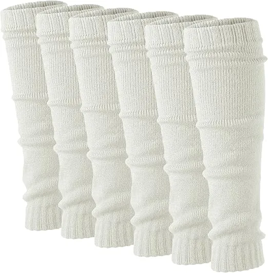 Debra Weitzner 6 Pairs Leg Warmers for Women 80’s Knit Super Long Ribbed for Dancer Party Sports Yoga