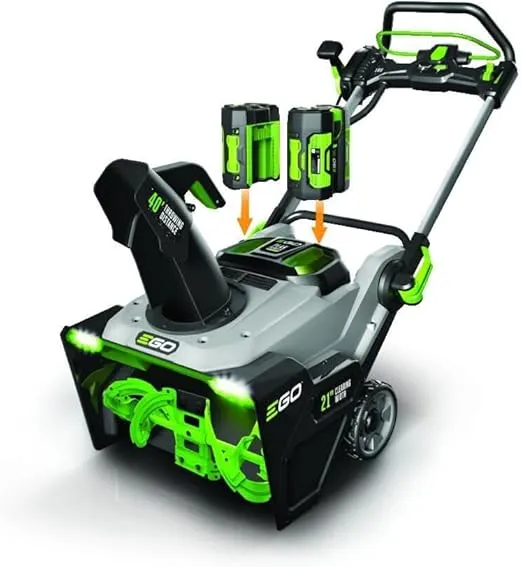 EGO Power+ SNT2114 Peak Power 56-Volt 21-Inch Snow Blower with Steel Auger, (2) 7.5Ah Batteries and Dual-Port Charger Included