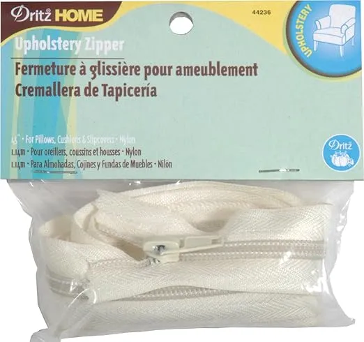 Dritz Home 44236 Nylon Upholstery Zipper, 45-Inch, Cream