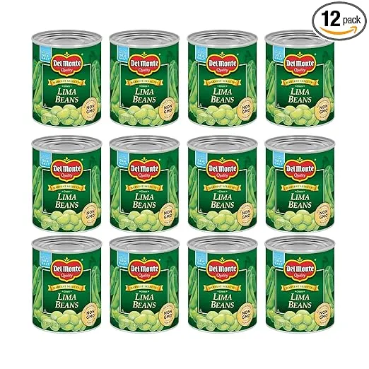 DEL MONTE FRESH CUT HARVEST SELECTS Green Lima Beans Canned Vegetables, 12 Pack, 8.5 oz Can