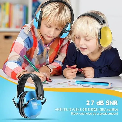 ProCase Noise Cancelling Headphones for Kids Toddler, SNR 27dB Noise Reduction Ear Muffs, Kids Ear Protection for Fireworks Autism, Sensory Headphones for Autistic Kids -Blue