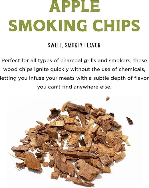 Fire & Flavor Premium All Natural Wood Chips for Smoker - Wood Chips for Smoking - Smoker Wood Chips - Smoker Accessories Gifts for Men and Women - Apple - 2lbs,Green