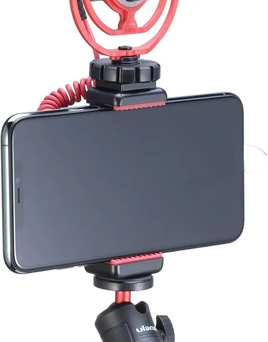 ULANZI ST-07 Phone Tripod Mount with Cold Shoe Mount for Microphone LED Video Light 1/4'' Tripod Screw for iPhone 11/Pro/Pro Max XS Max XR X 8 7 Plus Samsung Galaxy OnePlus Google Pixel Vlog Vlogging