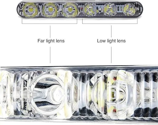Auto 2PCS Fit 6 LED High Power LED Daytime Running Lights Driving Lamp Universal Fit LED Car Fog Light