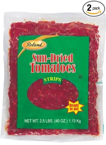 Roland Sun-Dried Tomatoes, Strips, 2.5-Pound Bags (Pack of 2)