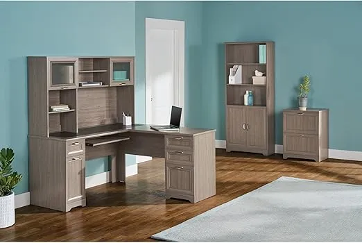 Realspace® Magellan 59"W L-Shape Corner Computer Desk, Gray