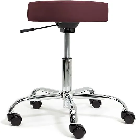 EARTHLITE Pneumatic Massage Salon Drafting Stool - No Leaking (vs. Hydraulic), Adjustable, Rolling, CFC-Free / Medical Spa Facial Chair