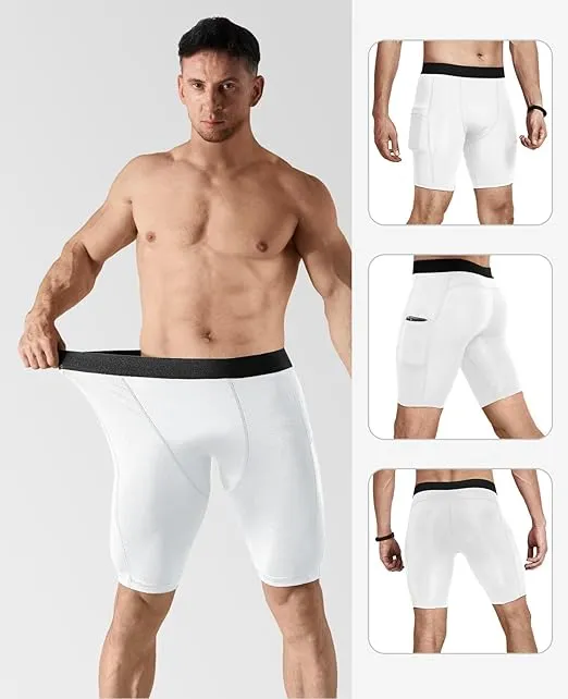 Niksa 1/2/4/5 Pack Compression Shorts Men, Spandex Running Shorts Athletic Workout Sport Performance Baselayer Underwear