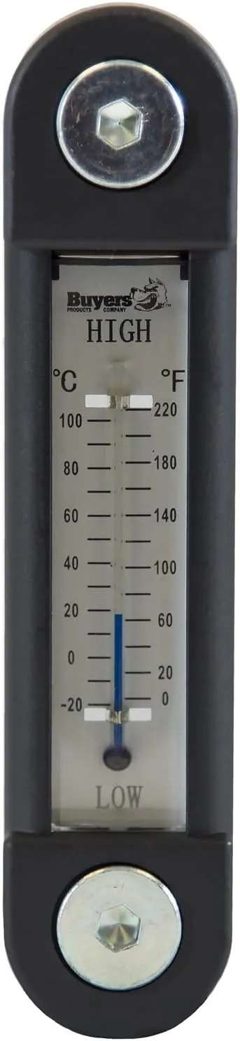 Buyers Products LDR02A Black and Silver Oil Level Gauge with Thermometer