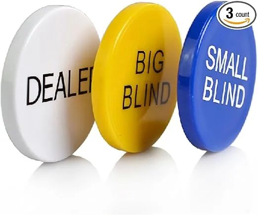 SmartDealsPro 3pcs Small Blind, Big Blind and Dealer Poker Buttons