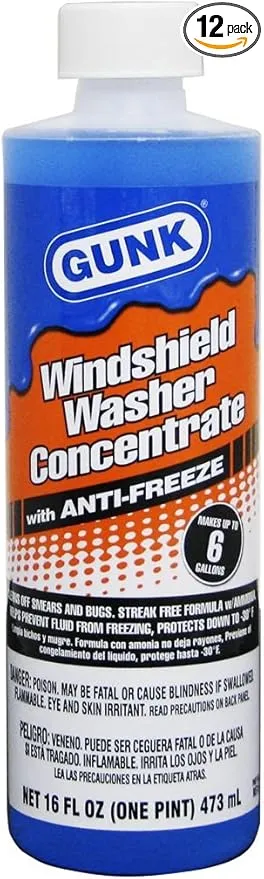 Gunk M516-12PK Windshield Washer Concentrate with Anti-Freeze - 16 oz., (Case of 12)