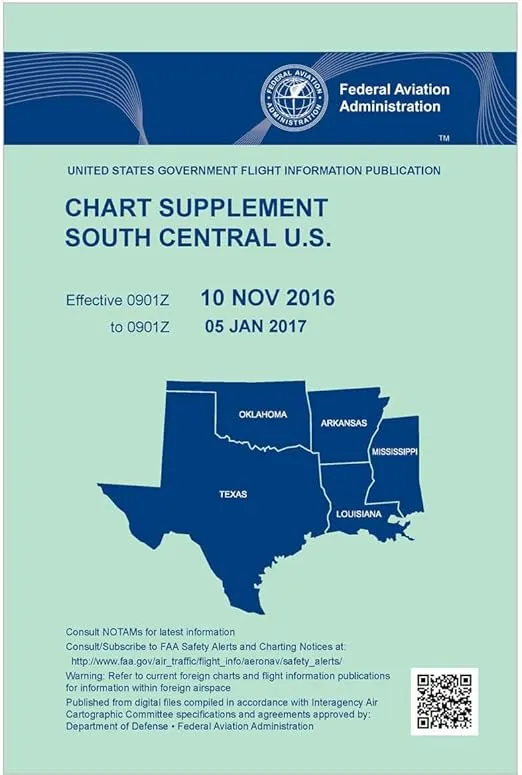 FAA Chart Supplement South Central (Always Current Edition)