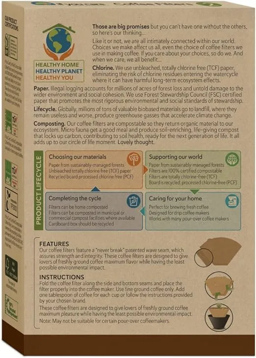 If You Care Unbleached Coffee Filters, 2 Count Boxes – Cone Shaped, All Natural, Biodegradable, Compostable, Chlorine Free,100 Count (Pack of 12), NATURAL, 1200 count