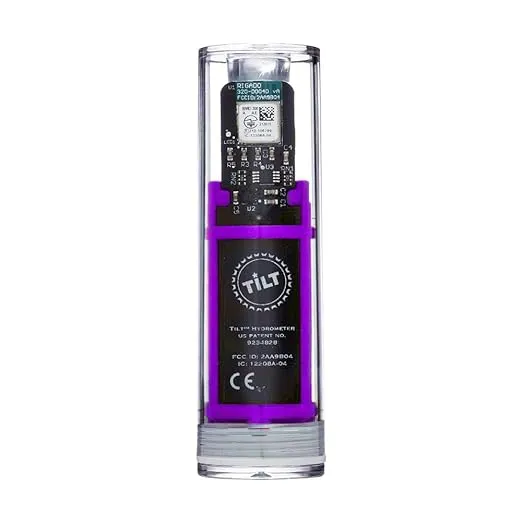 Tilt Wireless Purple Hydrometer and Thermometer: Patented Brewing Technology for Precision Monitoring & Control for Fermentation of Beer, Wine, Cider, Mead & More