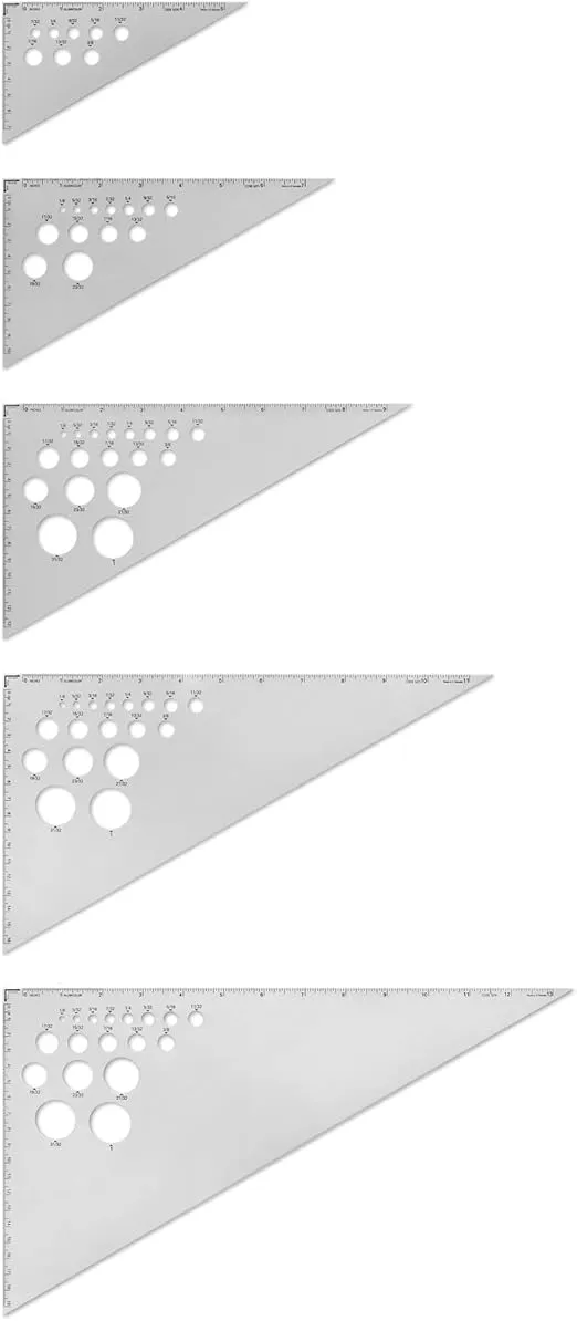 Alumicolor Aluminum 12 Inch Calibrated Drafting Triangle, 30/60/90 Degree