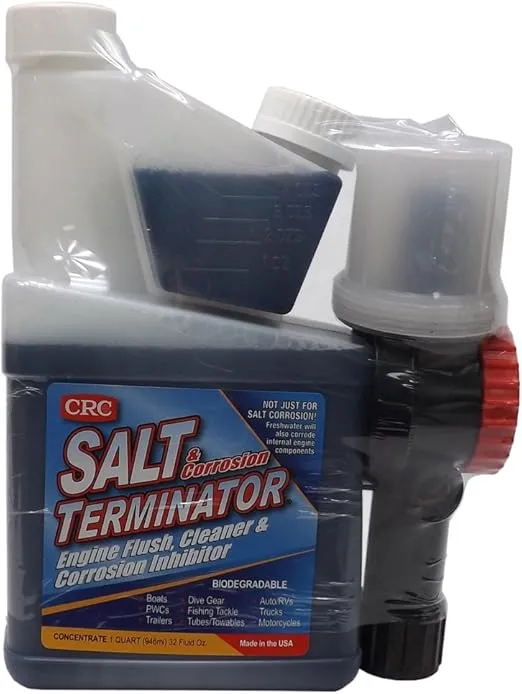 CRC Salt Terminator Engine Flush, Cleaner & Corrosion Inhibitor w/ Mixer SX32M – 32 FL. OZ, Engine Flush Cleaner for Cooling Systems, Trucks, and Marine Engines