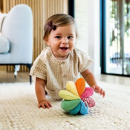 HABA Rainbow Fabric Ball - Machine Washable Baby Sensory Toys - Ideal Baby Toy, Tummy Time Toys & Baby Teething Toys, 6 Months & up