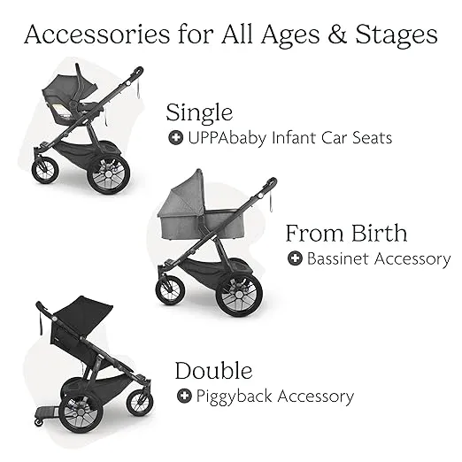 UPPAbaby Ridge Jogging Stroller/Durable Performance Jogger with Never-Flat Tires/Built for Walking, Running, Hiking/Water Bottle Holder and Basket Cover Included/Theo (Dark Taupe/Carbon Frame)