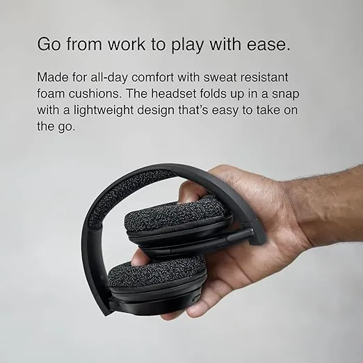 Belkin SoundForm Adapt Wireless Over-Ear Headset, Headphones for Work, Play, Gaming, & Travel w/Built-in Boom Microphone, 45H Battery Life - Compatible with iPhone, iPad, Galaxy, and More - Black