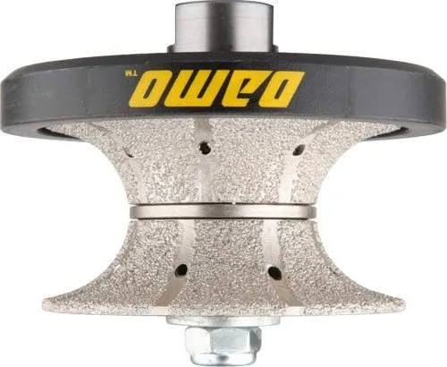 DAMO V40 1-1/2 inch Full Bullnose Medium Diamond Hand Profiler Router Bit Profile Wheel with 5/8-11 Thread for Granite Concrete Marble Countertop Edge