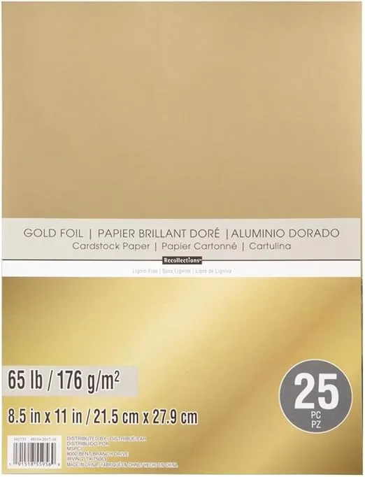 Recollections Gold Foil 65lb Cardstock Paper (Single)