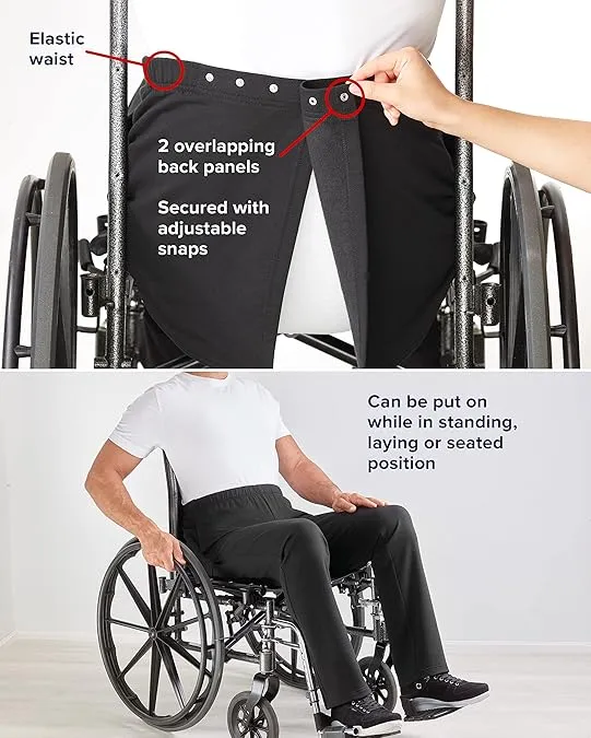 Men’s Self Or Assisted Dressing Adaptive Open-Back Fleece Pant