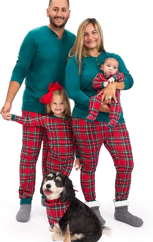 HonestBaby Family Matching Holiday Pajamas Organic Cotton for Men, Women, Kids, Toddlers, Baby Boys, Girls, Unisex Pets