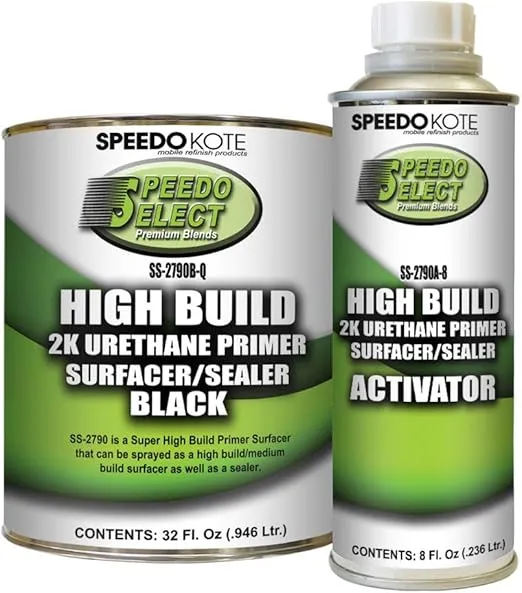 Speedokote SS-2790B-Q/SS-2790A-8 Super Fill High Build Primer BLACK. For California, Delaware, or Maryland, order SMR-221