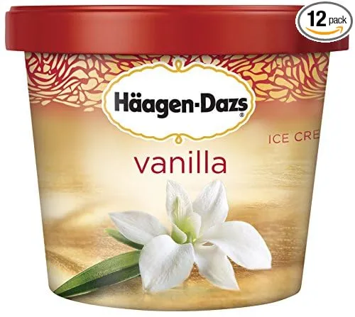 Haagen Dazs, Vanilla Ice Cream, 3.6 Oz. Cup (12 Count)
