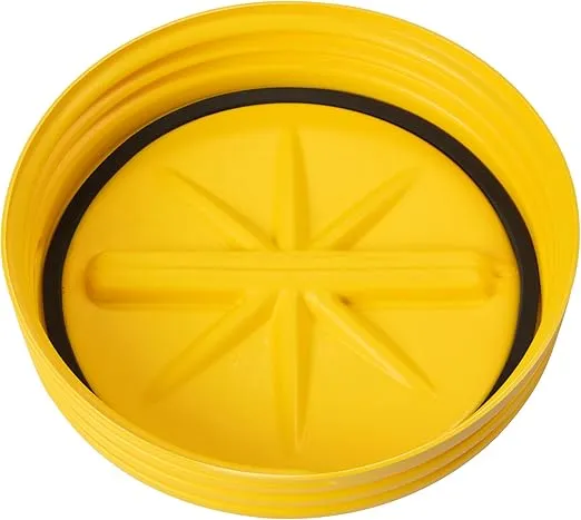 Eagle 30 Gallon Plastic Drum with Lid, Screw-On Lid, 28.3"x22.5", Lab Pack Drum Made of Durable, Lightweight HDPE, Withstands Weather and Chemicals, Made in USA, Yellow, 1600SL
