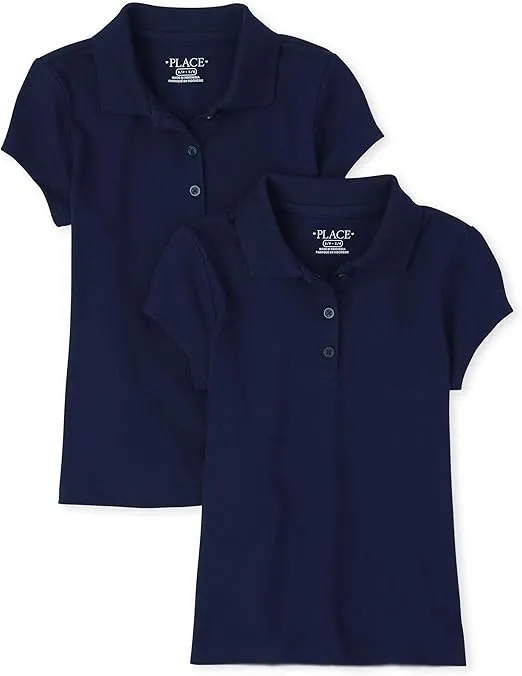 The Children's Place Girls' Multipack Short Sleeve Soft Jersey Knit Polos