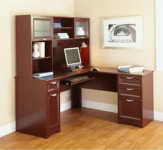 Realspace® Magellan 59"W L-Shape Corner Computer Desk, Classic Cherry