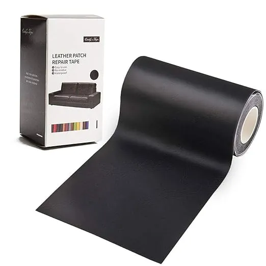 Cindy's Tape Leather Repair Patch Tape Kit Black 3 x 60 inch Self Adhesive Leather Repair Patch for Furniture, Couch, Sofa, Car Seats,Office Chair,Vinyl Repair Kit