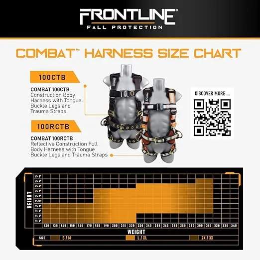 Frontline Full Body Harness | Suspension Trauma Straps| OSHA & ANSI Compliant