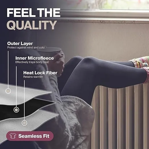 Thermajane Long Johns for Women - Thermal Leggings for Women, Fleece Lined Thermal Underwear Bottoms