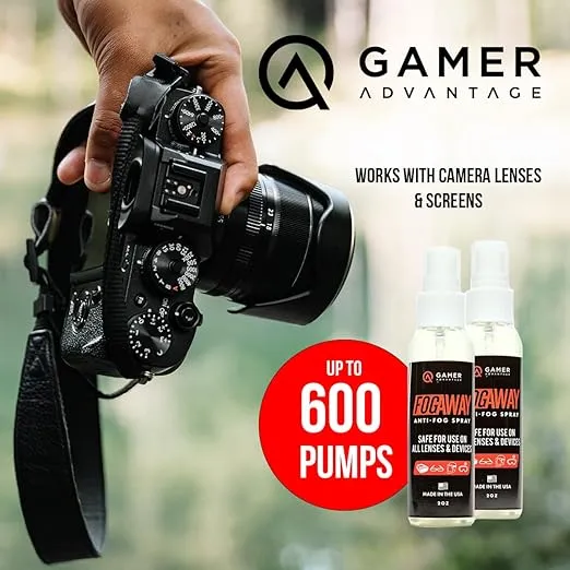 Gamer Advantage FogAway - Anti Fog Spray for Swim Goggles, Glasses, and Home Electronics - Safe for All Lens Types (2 Oz)