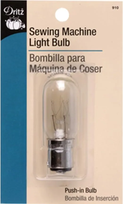 Dritz 81297 Sewing Machine Push-In Light Bulb, Push-In Base