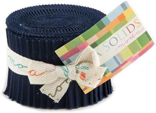 Bella Solids Navy Jr Jelly Roll (9900JJR 20) by Moda House Designer for Moda