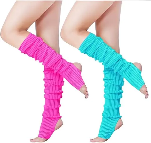v28 Women’s Neon Knit Leg Warmer for 80s Party Dance Sports Yoga