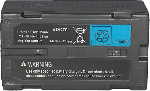 AdirPro BDC70 - BDC58 - BT-70 Li Ion Battery for Topcon & Sokkia Total Stations, Robotic Total Stations and GNSS Receivers